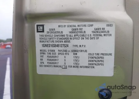 2004 Chevrolet Trailblazer Ext Ls from USA, damaged, VIN 1GNES16S846127524